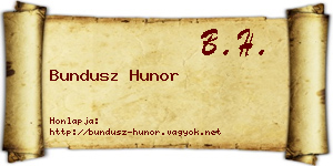 Bundusz Hunor névjegykártya